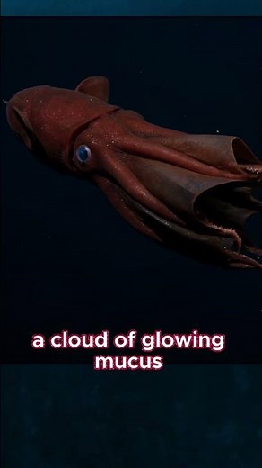 Vampire squid defends with glowing mucus 🦑✨ From our film Bioluminescence #deepsea #oceanlife
