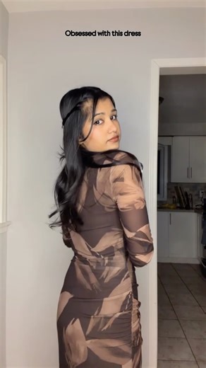 Sanjana🇨🇦 on Instagram: "Proof that less is more 🤎 A perfect body con dress🔥 #birthdaydress #browndress #transition #viral #reels"
