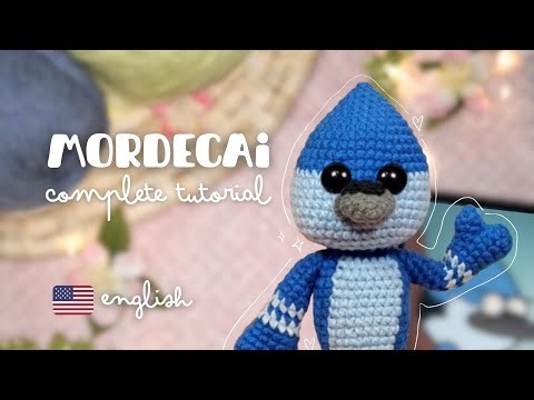 Mordecai Amigurumi - Regular Show - English Tutorial - Lanaclub Free Pattern