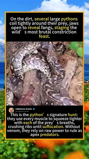 Python Ambush: The Deadly Power Of Constriction #foryou #fyp #animals#funny