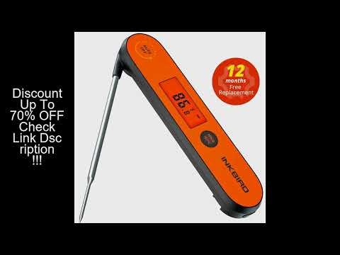INKBIRD Digital Instant Read Meat Thermometer, IHT-1P Waterproof Rechargeable Thermometer with Backl