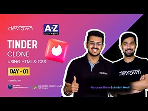 [LIVE] DAY 01 - Tinder Clone using HTML & CSS | COMPLETE in 7 - Days