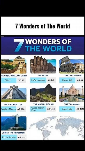 7 Wonders of the World 🌍✨ | How Many Have You Seen?