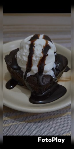 Chocolate Lava Cake With Vanilla Ice Cream