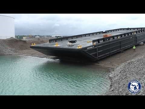 Moran Iron Works - Durocher Marine Barge Launch TIMELAPSE