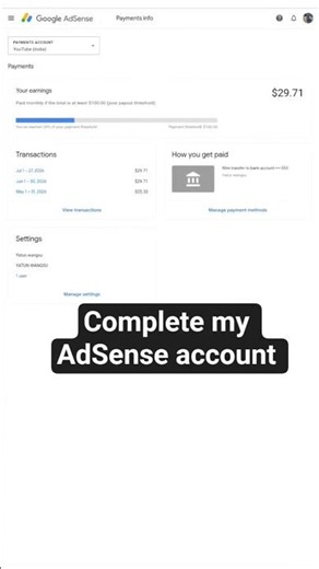 complete my AdSense account #adsense #tranding