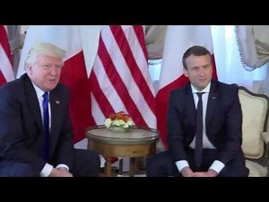 Handshake showdown between U.S. President Donald Trump, French President Emmanuel Macron