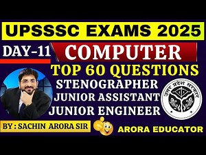 UPSSSC Computer Class 2025 | UPSSSC Junior Assistant, Stenographer Computer Class | Day11 #upsssc