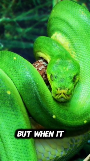 Wait... Don't Be Scared! 😱 Amazing Green Tree Python | Incredible Snake Facts 🐍🌿 #amazingjungle