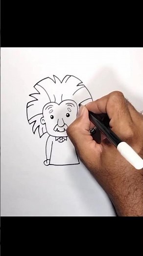 How to draw Albert Einstein cartoon easy Drawing #shortvideo #shorts #drawingtutorial