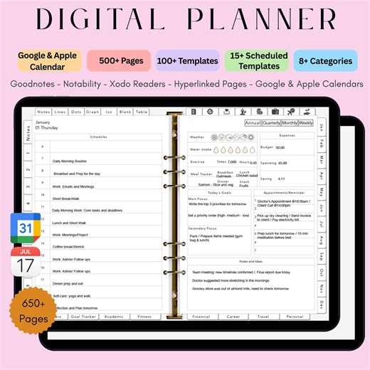 2026 All-in-one Digital Planner – Hyperlinked Templates for Goodnotes, Notability (digital Download) - Etsy