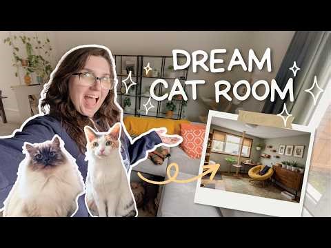 Designing My DREAM CAT ROOM | Cozy Mid-Century Modern Pet Room Ideas