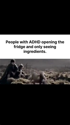 ADHD MOOD on Instagram: "ADHD cooking struggle be like: Open fridge → stare for 30 seconds → close fridge → “Yep. There’s absolutely nothing to eat.” 😭🧠 It doesn’t matter if the fridge is PACKED. If it’s not already cooked, seasoned, plated, labeled, AND spoon-fed to us… our ADHD brains classify it as: Not Food. Inside the fridge: ➡️ chicken ➡️ veggies ➡️ pasta ➡️ eggs ➡️ sauces ➡️ leftovers ADHD brain: “These are just… ingredients. I need FOOD food.” 💀 The executive dysfunction hits HARD: To