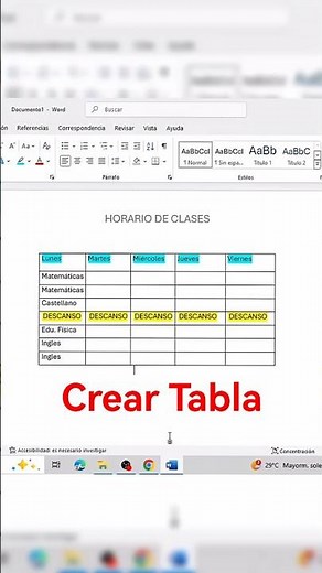 Tabla en Word sin Mause #office #informatica #tecnologia #tutorial