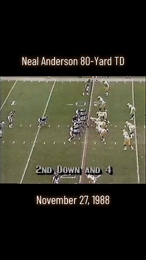 Neal Anderson's Spectacular 80-Yard Touchdown Run