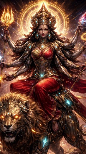 Maa Durga AI Hybrid Avatar 🔱 | Divine Power Meets Future Technology ✨#viral #shorts