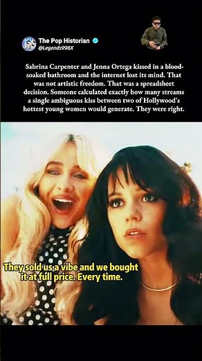 The Sabrina Carpenter x Jenna Ortega kiss that broke the streaming economy. #SabrinaCarpenter