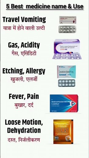 5 Best medicine Name & Uses || Ething problem,Fever ,pain relief,loose motion , Vomiting tablet ,cap