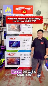 38K views · 723 reactions |  Pinaka-MURA na SMART LED TV!  Matibay, Sulit, at Android 14 TV na! 32” , 43” & 50” Smart LED TV Available sa MarTon Gen. Merchandise✅ ISDB-T | HDMI | Bluetooth | USB | Android 14 Tara na’t bumili! LIMITED STOCKS ONLY!#SmartTV #AndroidTV #AffordableTV #ACELEDTV #MartonDeals #SulitTV #GadgetFindsPH #martongeneralmerchandise | MarTon Gen. Merchandise | Facebook