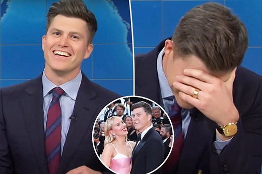 Colin Jost forced to joke about wife Scarlett Johansson’s body on SNL’s Weekend Update