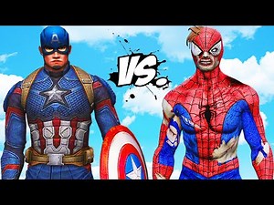 CAPTAIN AMERICA VS ZOMBIE SPIDERMAN - EPIC BATTLE