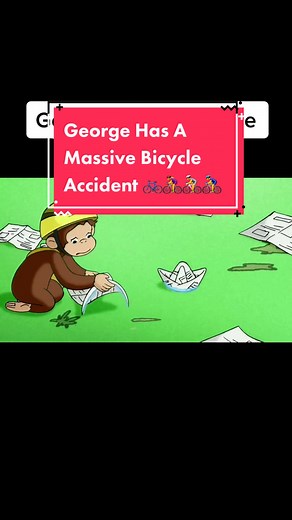 Curious George Crashes His Bike #curiousgeorge #bike #cartoon #cartoons #kids #kidstiktok #fyp #foryou #euan #euanmarshall #euanmarshallem #marshall #tiktok