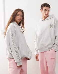 COLLUSION Unisex logo hoodie in gray heather | ASOS
