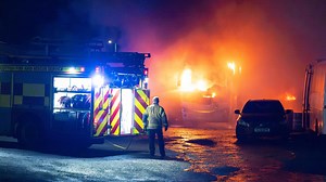 Cops launch probe as major blaze tears through Scots bus depot