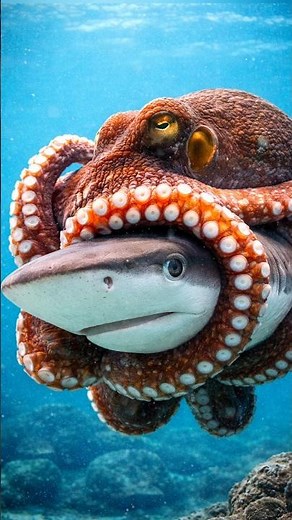 Octopus “Hugs” a Shark Underwater | Nature’s Most Surprising Moment