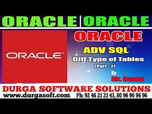 Oracle Tutorial || Oracle|Sql Diff Type of Tables Part-2 by basha