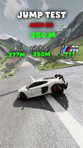 Which German car jumps the farthest in BeamNG? #beamngdrive #beamng #jumptest