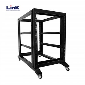 [Hot Item] 12u Four-Post Open Frame Server Rack, 19 Inch Adjustable Depth, Casters