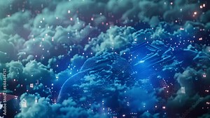 A cloud with a digital cloud inside, representing data encryption, An abstract representation of data encryption methods