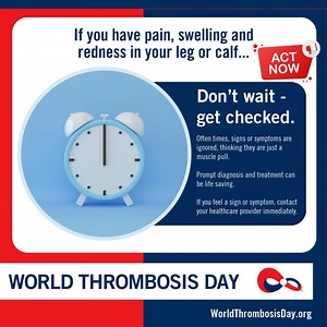 👣 Pain, swelling and redness in your leg or calf? Don’t wait — get checked immediately! These can be warning signs of a blood clot. By sharing this post, you could inspire someone else to speak up for their health. 💙 And if our resources have ever helped you, please consider making a donation to support life-saving awareness worldwide: bit.ly/45YEu5Y #WTDay25 | World Thrombosis Day