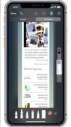Full page iPhone screenshots