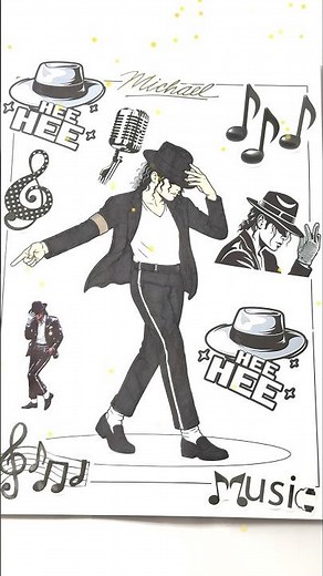Michael Jackson Coloring & Sticker Fun | King of Pop Art 🎤✨ ⭐ #michaeljackson #coloringpage