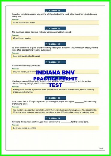INDIANA BMV PRACTICE PERMIT TEST video