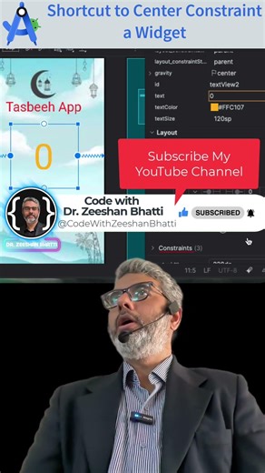 Android Studio Tutorial: Shortcut to Center Constraint a Widget #androidstudio #appdevelopment
