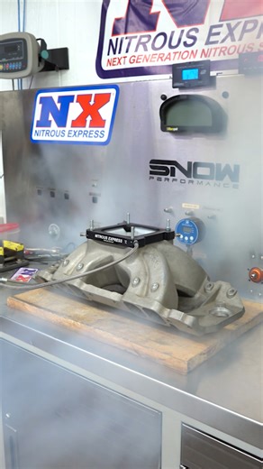 This is what 500HP of nitrous looks like through our Assassin Plate! This plate delivers unmatched distribution and flow—what you see here wins races. Get Nitrous Express Today, Win Races Tomorrow! #TeamNX #NitrousExpress #Nitrous | Nitrous Express