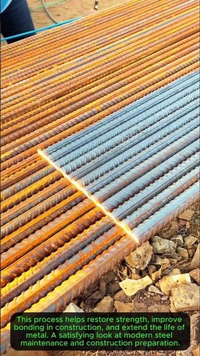 Remove Rust Without Damage | Steel Rebar Cleaning ProcessRust Removal Process 🔥 #SteelCleaning