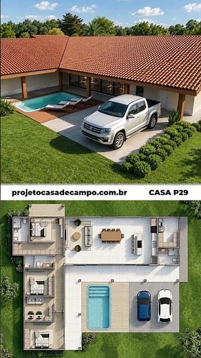 Planta em L com 3 quartos sendo 1 suíte + Escritório