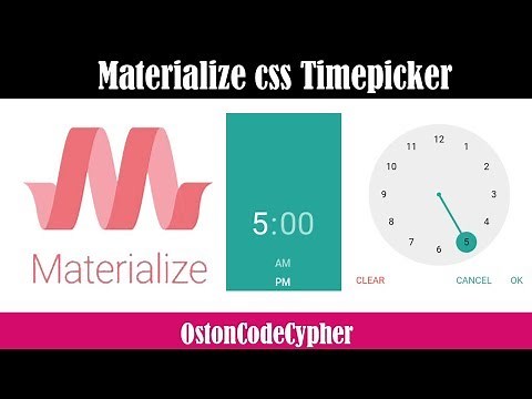 How to create a Time Picker using Materialize CSS - Easy Tutorial