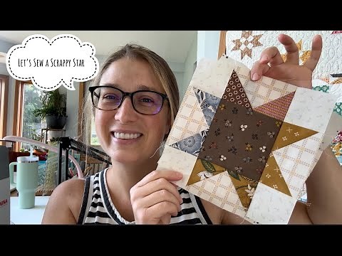 Let's sew a scrappy star quilt block, sawtooth star tutorial, scrap project