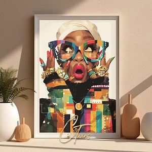 Colorful Woman Art Print: High-resolution Digital Download - Etsy