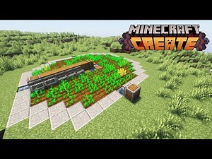 Fully automatic crop farm with the Minecraft Create mod