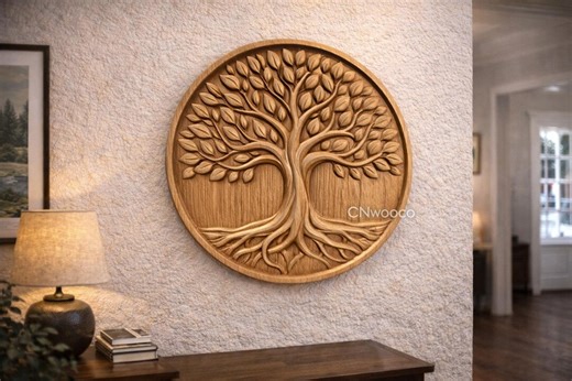Tree of Life CNC STL File – Spiritual Wood Bas Relief for CNC Router – Tree Wall Art – Digital Download - Etsy