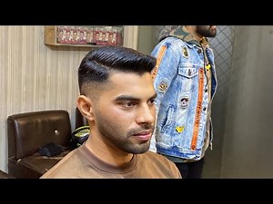 ASMR💈Modern Side Part Haircut + Beard Shape Up| Professional Barber Tutorial