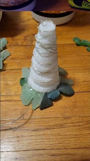 How to make sea glass tree 🎄 #diy #craft #art #beach #christmas