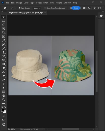 How to make a bucket hat mockup in adobe photoshop #bigsmileediting | Big Smile Editing