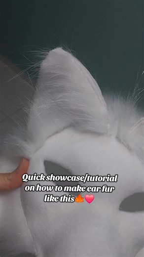 Therian mask ear furring tutorial! How to make a therian mask? #therian #therianmask #furry #fursuit #fursuitmaker